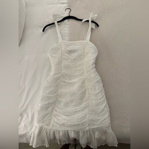 Mink pink white darling ruched dress